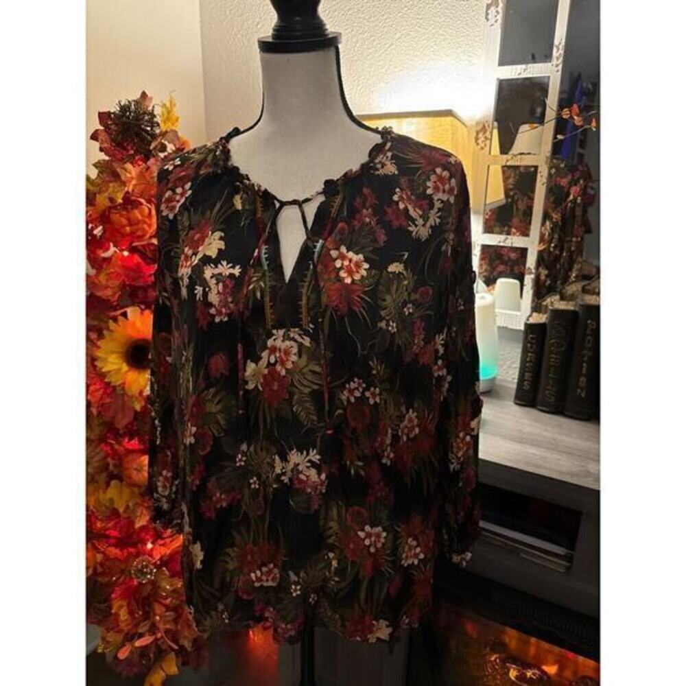 Johnny Was floral print blouse size M